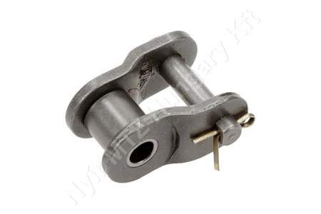 Összekötő láncszem ASA 50H-1 egysoros (simplex) 5/8″ (15,875 mm) osztás 9,4 mm belső szélesség Ø10,16 mm görgő Ø5,08 mm csapszeg DIN 8188_150261