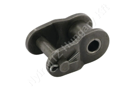 Összekötő láncszem ASA 60-1 egysoros (simplex) 3/4″ (19,05 mm) osztás 12,57 mm belső szélesség Ø11,91 mm görgő Ø5,94 mm csapszeg DIN 8188_150263