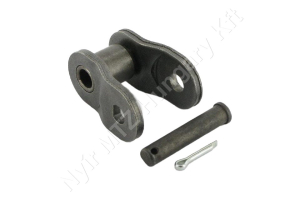 Összekötő láncszem ASA 60HE-1 egysoros (simplex) 3/4″ (19,05 mm) osztás 12,57 mm belső szélesség Ø11,91 mm görgő Ø5,94 mm csapszeg DIN 8188