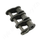 Összekötő láncszem hajlított 06B-3 háromsoros (triplex) 3/8″ (9,525 mm) osztás 7/32″ (5,72 mm) belső szélesség Ø6,35 mm görgő Ø3,28 mm csapszeg DIN 8187