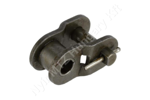 Összekötő láncszem egysoros (simplex) 1/2″ osztás 6,4 mm belső szélesség Ø8,51 mm görgő Ø4,45 mm csapszeg
