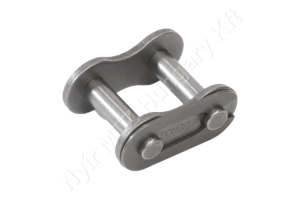 Összekötő láncszem egysoros (simplex) 1-1/2″ (25,4 mm) osztás 1/2″ (12,7 mm) belső szélesség Ø15,88 mm görgő Ø8,28 mm csapszeg