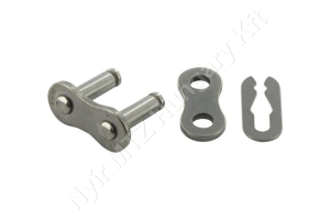 Összekötő láncszem 08B-1 egysoros (simplex) 1/2″ (12,7 mm) osztás 5/16″ (7,75 mm) belső szélesség Ø8,51 mm görgő Ø4,45 mm csapszeg DIN 8187