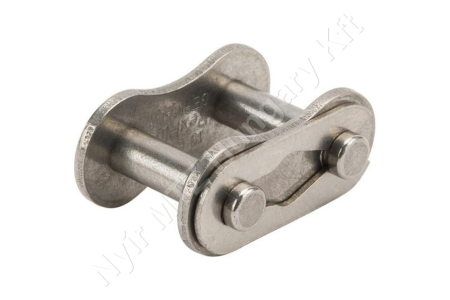 Összekötő láncszem 10B-1 egysoros (simplex) 5/8″ (15,875 mm) osztás 3/8″ (9,65 mm) belső szélesség Ø10,16 mm görgő Ø5,08 mm csapszeg DIN 8187_150299 Összekötő láncszem 10B-1 egysoros (simplex) 5/8″ (15,875 mm) osztás 3/8″ (9,65 mm) belső szélesség Ø10,16 mm görgő Ø5,08 mm csapszeg DIN 8187_150299