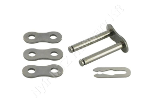 Összekötő láncszem 10B-2 kétsoros (duplex) 5/8″ (15,875 mm) osztás 3/8″ (9,65 mm) belső szélesség Ø10,16 mm görgő Ø5,08 mm csapszeg DIN 8187