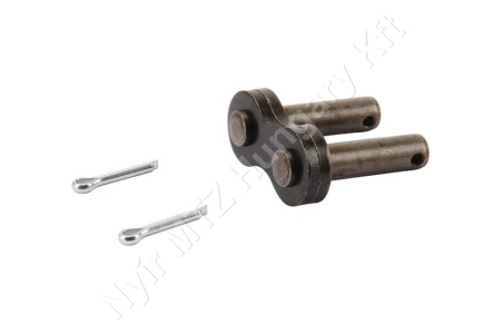 Összekötő láncszem egysoros (simplex) 20 mm osztás 16 mm belső szélesség Ø12 mm görgő Ø8 mm csapszeg_150305