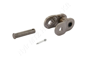 Összekötő láncszem egysoros (simplex) 1″ (25,4 mm) osztás 17,02 mm belső szélesség Ø15,88 mm görgő Ø8,28 mm csapszeg