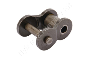 Összekötő láncszem egysoros (simplex) 20 mm osztás 16 mm belső szélesség Ø12 mm görgő Ø6 mm csapszeg