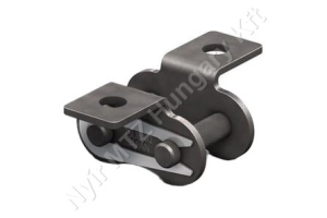 Összekötő láncszem 06B-1 egysoros (simplex) 3/8″ (9,525 mm) osztás 7/32″ (5,72 mm) belső szélesség Ø6,35 mm görgő Ø3,27 mm csapszeg DIN 8187