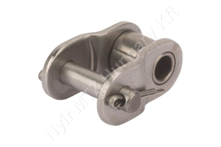 Összekötő láncszem 06B-1 egysoros (simplex) 3/8″ (9,525 mm) osztás 7/32″ (5,72 mm) belső szélesség Ø6,35 mm görgő Ø3,28 mm csapszeg DIN 8187 rozsdamentes acél_150385