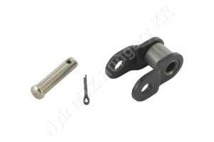 Összekötő láncszem 06B-1 egysoros (simplex) 3/8″ (9,525 mm) osztás 7/32″ (5,72 mm) belső szélesség Ø6,35 mm görgő Ø3,28 mm csapszeg DIN 8187