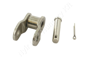 Összekötő láncszem 06B-1 egysoros (simplex) 3/8″ (9,525 mm) osztás 7/32″ (5,72 mm) belső szélesség Ø6,35 mm görgő Ø3,27 mm csapszeg DIN 8187 nikkelezett