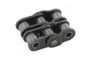 Összekötő láncszem 06B-2 kétsoros (duplex) 3/8″ (9,525 mm) osztás 7/32″ (5,72 mm) belső szélesség Ø6,35 mm görgő Ø3,28 mm csapszeg DIN 8187
