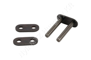 Összekötő láncszem 06B-2 kétsoros (duplex) 3/8″ (9,525 mm) osztás 7/32″ (5,72 mm) belső szélesség Ø6,35 mm görgő Ø3,28 mm csapszeg DIN 8187