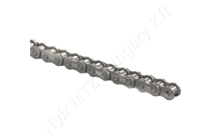 Görgőslánc 08B-1 egysoros (simplex) 1/2″ (12,7 mm) osztás 5/16″ (7,75 mm) belső szélesség DIN 8187 nikkelezett folyóméter