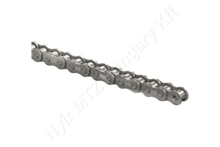 Görgőslánc 08B-1 egysoros (simplex) 1/2″ (12,7 mm) osztás 5/16″ (7,75 mm) belső szélesség DIN 8187 nikkelezett folyóméter_150396