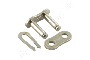 Összekötő láncszem 08B-1 egysoros (simplex) 1/2″ (12,7 mm) osztás 5/16″ (7,75 mm) belső szélesség Ø8,51 mm görgő Ø4,45 mm csapszeg DIN 8187 nikkelezett