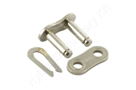 Összekötő láncszem 08B-1 egysoros (simplex) 1/2″ (12,7 mm) osztás 5/16″ (7,75 mm) belső szélesség Ø8,51 mm görgő Ø4,45 mm csapszeg DIN 8187 nikkelezett_150400