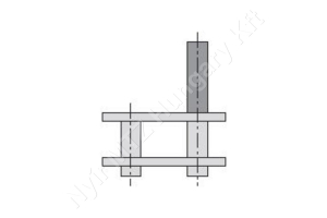 Összekötő láncszem 08B-1 egysoros (simplex) 1/2″ (12,7 mm) osztás 5/16″ (7,75 mm) belső szélesség Ø8,51 mm görgő Ø4,45 mm csapszeg DIN 8187
