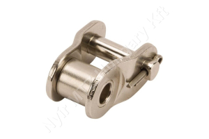 Összekötő láncszem 08B-1 egysoros (simplex) 1/2″ (12,7 mm) osztás 5/16″ (7,75 mm) belső szélesség Ø8,51 mm görgő Ø4,45 mm csapszeg DIN 8187 nikkelezett