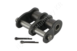 Összekötő láncszem 08B-2 kétsoros (duplex) 1/2″ (12,7 mm) osztás 5/16″ (7,75 mm) belső szélesség Ø8,51 mm görgő Ø4,45 mm csapszeg DIN 8187