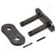 Összekötő láncszem ASA 100-1H egysoros (simplex) 1-1/4″ (31,75 mm) osztás 19,05 mm belső szélesség Ø19,05 mm görgő Ø9,54 mm csapszeg DIN 8188