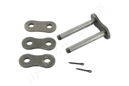 Összekötő láncszem ASA 100-2 (20A-2) kétsoros (duplex) 1-1/4″ (31,75 mm) osztás 19,05 mm belső szélesség Ø19,05 mm görgő Ø9,54 mm csapszeg DIN 8188_150423