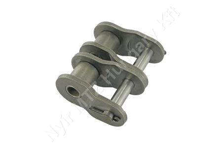 Összekötő láncszem ASA 100-2 (20A-2) kétsoros (duplex) 1-1/4″ (31,75 mm) osztás 19,05 mm belső szélesség Ø19,05 mm görgő Ø9,54 mm csapszeg DIN 8188_150424 Összekötő láncszem ASA 100-2 (20A-2) kétsoros (duplex) 1-1/4″ (31,75 mm) osztás 19,05 mm belső szélesség Ø19,05 mm görgő Ø9,54 mm csapszeg DIN 8188_150424