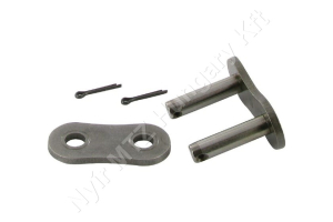 Összekötő láncszem ASA 100-1 egysoros (simplex) 1-1/4″ (31,75 mm) osztás 19,05 mm belső szélesség Ø19,05 mm görgő Ø9,53 mm csapszeg DIN 8188 folyóméter