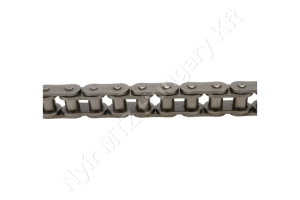 Görgőslánc ASA 100-1H (20AH-1) egysoros (simplex) 1-1/4″ (31,75 mm) osztás 19,05 mm belső szélesség DIN 8188 3,05 m