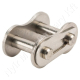 Összekötő láncszem 10B-1 egysoros (simplex) 5/8″ (15,875 mm) osztás 3/8″ (9,65 mm) belső szélesség Ø10,16 mm görgő Ø5,08 mm csapszeg DIN 8187 rozsdamentes acél