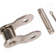 Összekötő láncszem 10B-1 egysoros (simplex) 5/8″ (15,875 mm) osztás 3/8″ (9,65 mm) belső szélesség Ø10,16 mm görgő Ø5,08 mm csapszeg DIN 8187 rozsdamentes acél