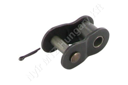 Összekötő láncszem 10B-1 egysoros (simplex) 5/8″ (15,875 mm) osztás 3/8″ (9,65 mm) belső szélesség Ø10,16 mm görgő Ø5,08 mm csapszeg DIN 8187_150445