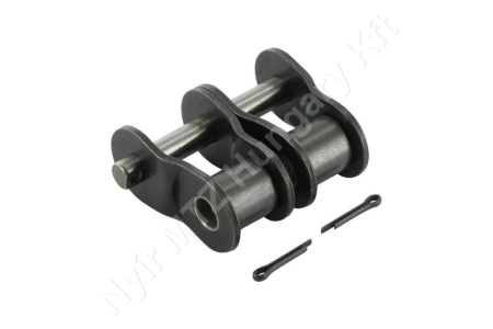 Összekötő láncszem 10B-2 kétsoros (duplex) 5/8″ (15,875 mm) osztás 3/8″ (9,65 mm) belső szélesség Ø10,16 mm görgő Ø5,08 mm csapszeg DIN 8187_150452