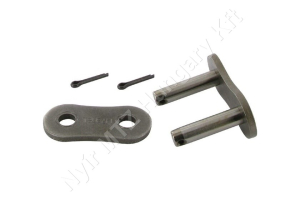 Összekötő láncszem ASA 120-1H egysoros (simplex) 1-1/2″ (38,1 mm) osztás 1″ (25,4 mm) belső szélesség Ø22,22 mm görgő Ø11,1 mm csapszeg DIN 8188