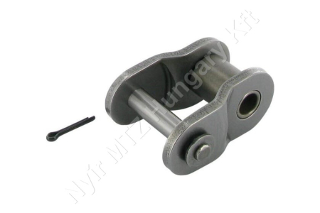 Összekötő láncszem ASA 120-1H egysoros (simplex) 1-1/2″ (38,1 mm) osztás 1″ (25,4 mm) belső szélesség Ø22,22 mm görgő Ø11,1 mm csapszeg DIN 8188_150458