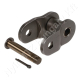 Összekötő láncszem ASA 120-1 egysoros (simplex) 1-1/2″ (38,1 mm) osztás 1″ (25,4 mm) belső szélesség Ø22,23 mm görgő Ø11,11 mm csapszeg DIN 8188
