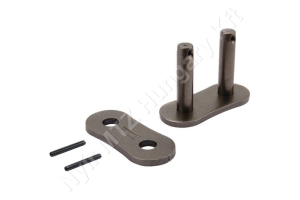 Összekötő láncszem ASA 120-1 egysoros (simplex) 1-1/2″ (38,1 mm) osztás 25,4 mm belső szélesség Ø22,23 mm görgő Ø11,11 mm csapszeg DIN 8188
