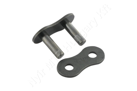 Összekötő láncszem 12B-1 egysoros (simplex) 3/4″ (19,05 mm) osztás 7/16″ (11,68 mm) belső szélesség Ø12,07 mm görgő Ø5,72 mm csapszeg DIN 8187_150469