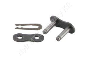 Összekötő láncszem 12B-1 egysoros (simplex) 3/4″ (19,05 mm) osztás 7/16″ (11,68 mm) belső szélesség Ø12,07 mm görgő Ø5,72 mm csapszeg DIN 8187