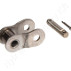 Összekötő láncszem 12B-1 egysoros (simplex) 3/4″ (19,05 mm) osztás 7/16″ (11,68 mm) belső szélesség Ø12,07 mm görgő Ø5,72 mm csapszeg DIN 8187 rozsdamentes acél