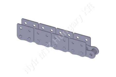 Összekötő láncszem 12B-1 egysoros (simplex) 3/4″ (19,05 mm) osztás 7/16″ (11,68 mm) belső szélesség Ø12,07 mm görgő Ø5,72 mm csapszeg DIN 8187_150478
