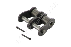 Összekötő láncszem 12B-2 kétsoros (duplex) 3/4″ (19,05 mm) osztás 7/16″ (11,68 mm) belső szélesség Ø12,07 mm görgő Ø5,72 mm csapszeg DIN 8187