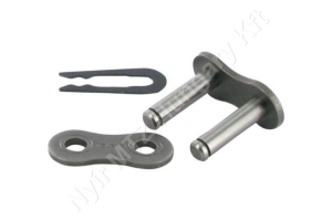 Összekötő láncszem 16B-1 egysoros (simplex) 1″ (25,4 mm) osztás 17,02 mm belső szélesség Ø15,88 mm görgő Ø8,28 mm csapszeg DIN 8187