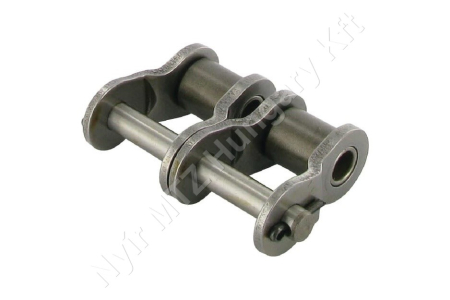 Összekötő láncszem 16B-2 kétsoros (duplex) 1″ (25,4 mm) osztás 17,02 mm belső szélesség Ø15,88 mm görgő Ø8,28 mm csapszeg DIN 8187_150508