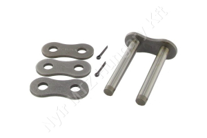 Összekötő láncszem 24B-2 kétsoros (duplex) 1-1/2″ (38,1 mm) osztás 1″ (25,4 mm) belső szélesség Ø25,4 mm görgő Ø14,63 mm csapszeg DIN 8187