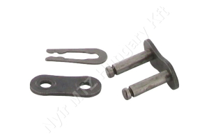 Összekötő láncszem ASA 40-1 egysoros (simplex) 1/2″ (12,7 mm) osztás 7,92 mm belső szélesség Ø7,92 mm görgő Ø3,96 mm csapszeg DIN 8188 3,05 m