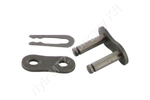 Összekötő láncszem ASA 50-1 egysoros (simplex) 5/8″ (15,875 mm) osztás 9,53 mm belső szélesség Ø10,16 mm görgő Ø5,08 mm csapszeg DIN 8188 3,05 m