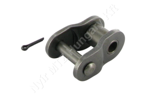 Összekötő láncszem ASA 80-1H egysoros (simplex) 1″ (25,4 mm) osztás 15,88 mm belső szélesség Ø15,88 mm görgő Ø7,92 mm csapszeg DIN 8188