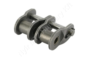 Összekötő láncszem ASA 80-2 (16A-2) kétsoros (duplex) 1″ (25,4 mm) osztás 15,88 mm belső szélesség Ø15,88 mm görgő Ø7,94 mm csapszeg DIN 8188